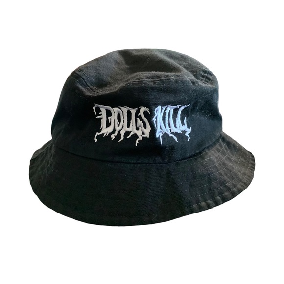 Dolls Kill Accessories - Dolls Kill Black Bucket Hat OS Unisex Womens